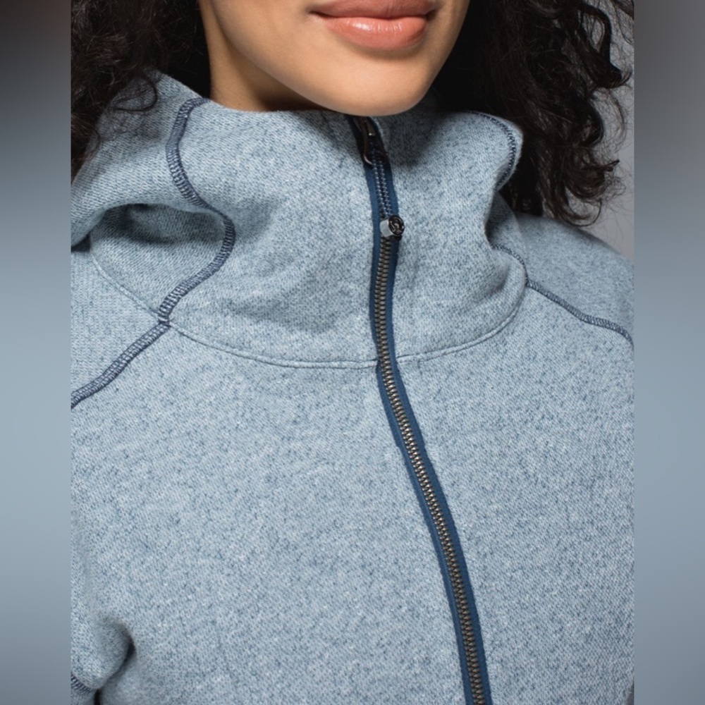 Lululemon Size 8 On The Daily Hoodie Full Zip Jacket Heathered Poseidon - Picture 4 of 16